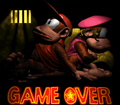 Game Over screen from Donkey Kong Country 2: Diddy's Kong Quest