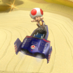 Toad performing a Trick in Mario Kart Wii