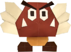 An origami Paragoomba from Paper Mario: The Origami King.