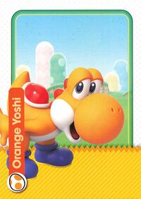 Orange Yoshi card from the Super Mario Trading Card Collection