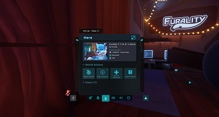 screenshot of the Here menu