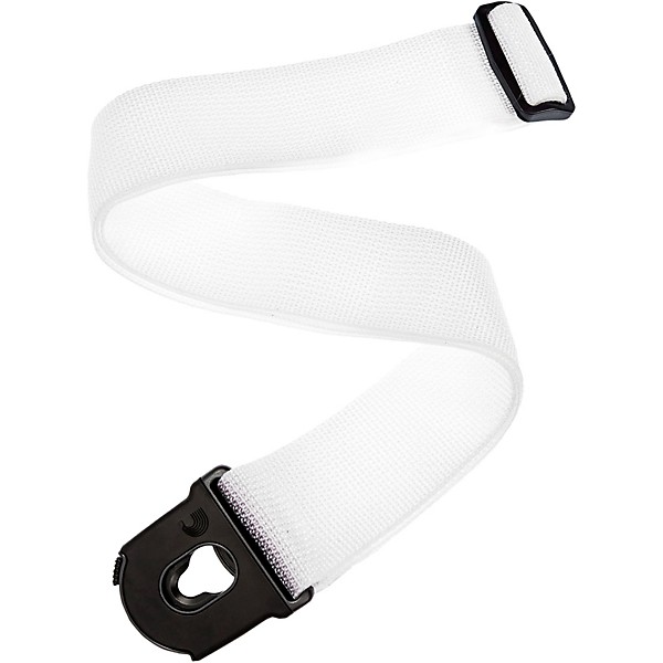 D'Addario Planet Lock Locking Nylon Guitar Strap White