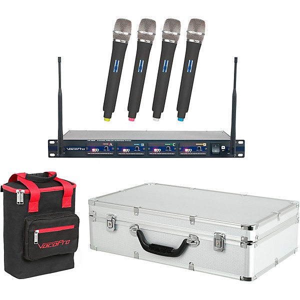 VocoPro UHF-5800 Plus 4-Mic Wireless System With Mic Bag Band 9