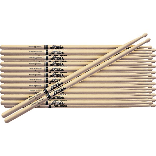 Promark 12-Pair American Hickory Drum Sticks Wood 5A