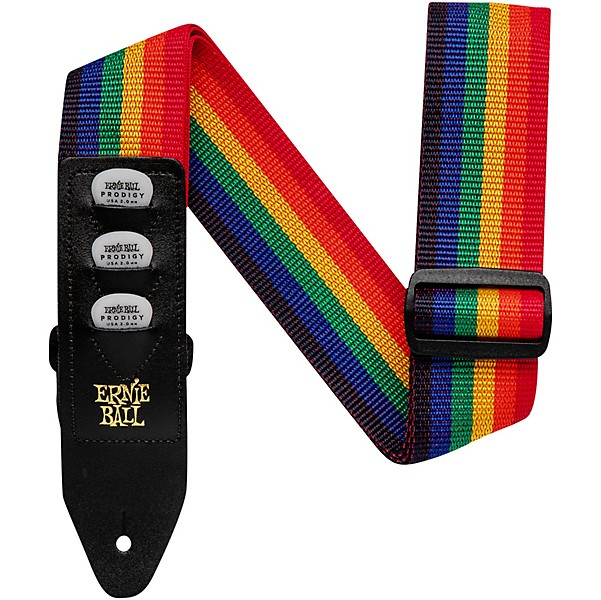 Ernie Ball Colored Pickholder Straps Rainbow 2 in.