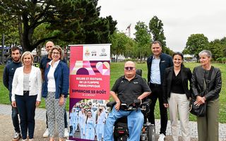 Ils seront 24 à se relayer, dimanche 25 août 2024, afin de faire défiler la flamme paralympique, à Lorient. Le relais formera une boucle répétée trois fois autour du parc Jules Ferry et du port de Lorient. (Le Télégramme/Lucas Gault)