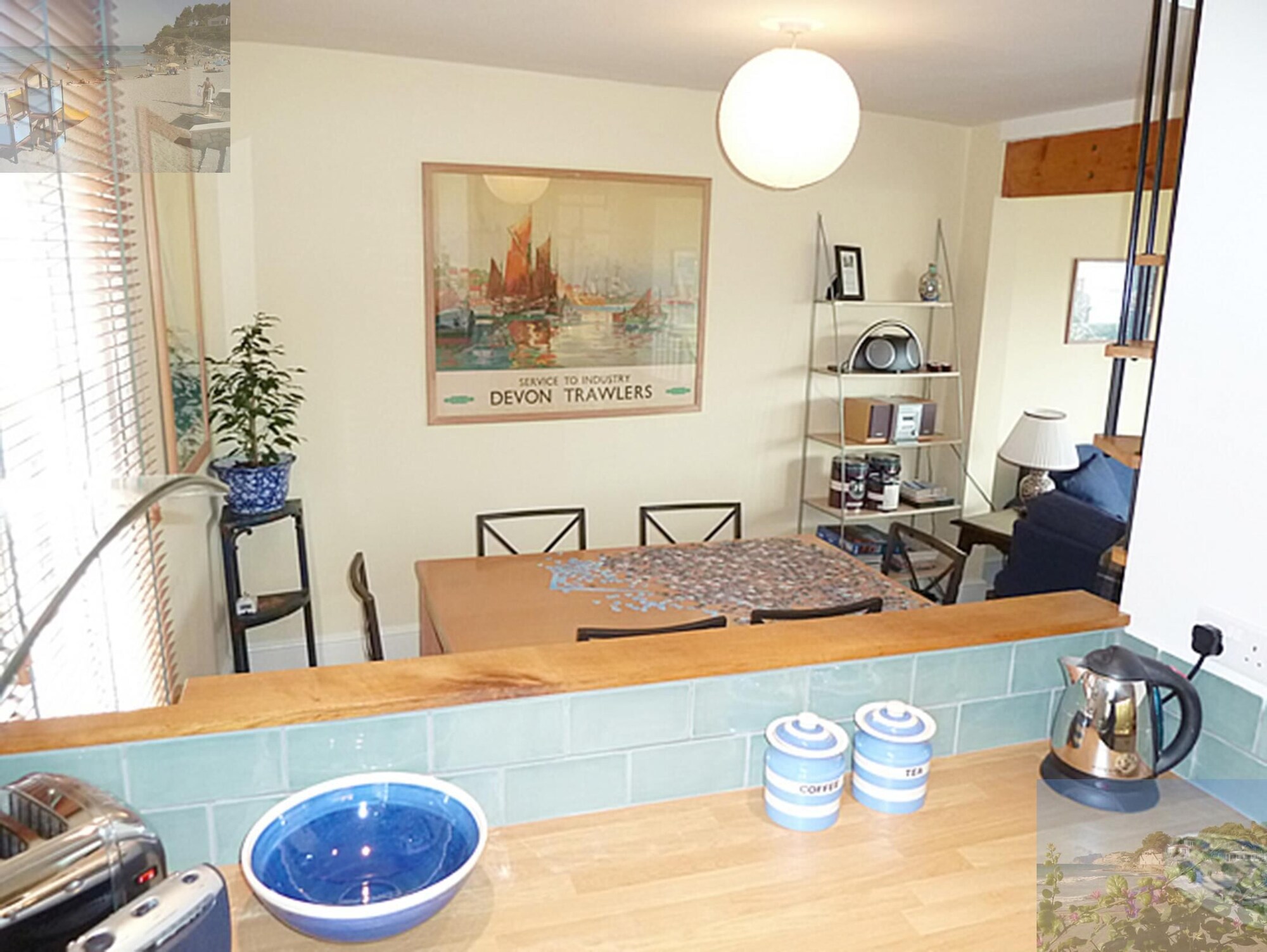 Dining area seen from  kitchen.