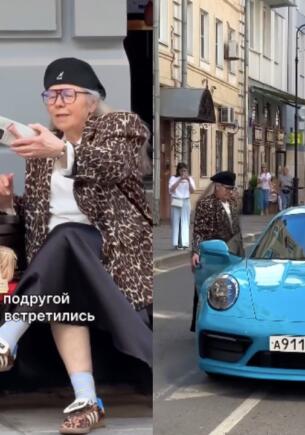 «Поднялись на лото». Как пенсионерки с Патриков на голубом Porsche взорвали Reels