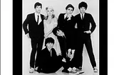 A black and white photo of the band Blondie