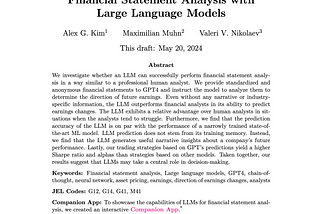 The Untold Story of Alex Kim — Financial Statement Analysis with Large Language Models