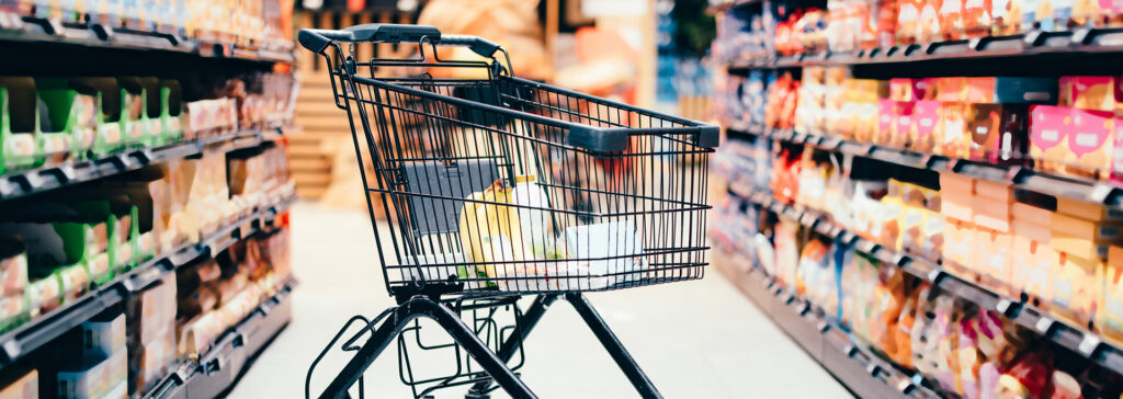 grocery cart in store