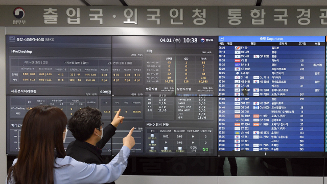 1일 법무부 인천국제공항 출입국 외국인청 통합국경관리시스템./영종도=이호재기자