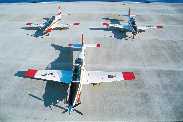 국내 최초 양산·수출 항공기 KT-1 기본훈련기 모습. 사진 제공=KAI