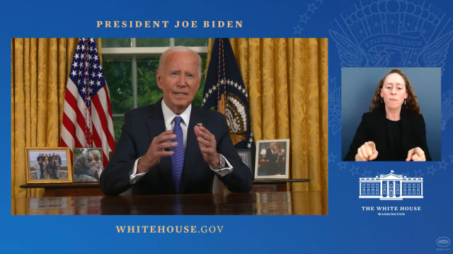 백악관 집무실에서 대국민 연설중인 조 바이든 미국 대통령/백악관 홈페이지 캡처