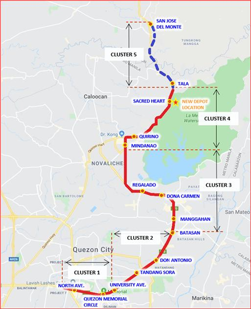 필리핀 도시철도 MRT-7 노선도. 사진제=코레일