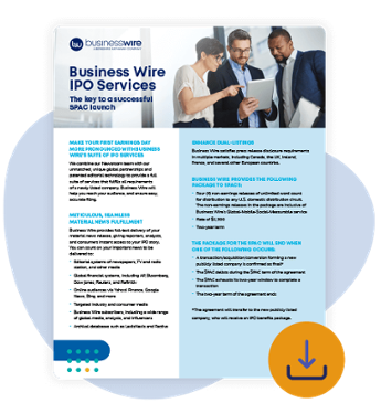 IPO Services | Product Sheet | Business Wire