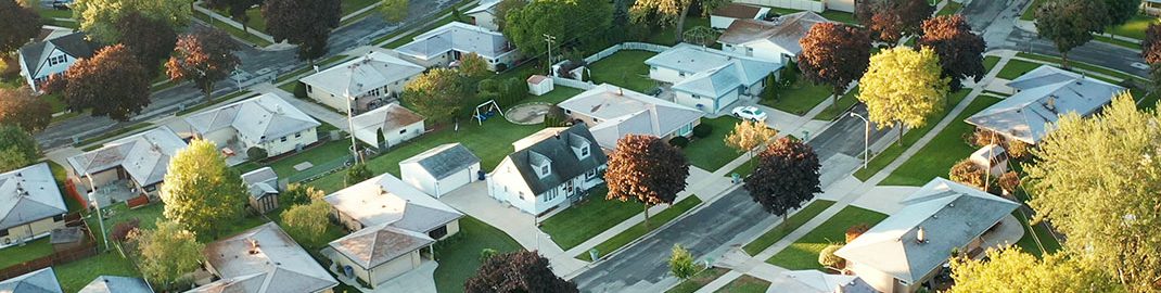 Aerial photo of a small town