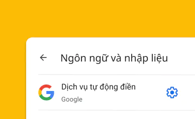 Màn hình trắng hiển thị tuỳ chọn "Autofill with Google" (Tự động điền bằng Google).