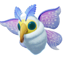 Icon for the Snowfake Fluttertail, from Pikmin 4's Piklopedia.