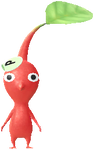 A Red Roadside Decor Pikmin with Sticker decor from Pikmin Bloom.