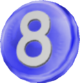 A blue 8 pellet.