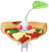 A White Pizzeria Decor Pikmin with Pizza decor from Pikmin Bloom.