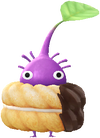 A Purple Sweetshop Decor Pikmin with Donut decor from Pikmin Bloom.