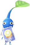 A Blue Post Office Decor Pikmin with Stamp decor from Pikmin Bloom.