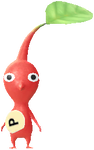 A Red Roadside Decor Pikmin with Sticker decor from Pikmin Bloom.