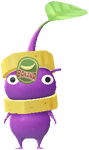 A Purple Supermarket Decor Pikmin with Banana decor from Pikmin Bloom.