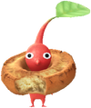 A Red Sweetshop Decor Pikmin with Donut decor from Pikmin Bloom.