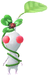 A White Park Decor Pikmin with Clover decor from Pikmin Bloom.