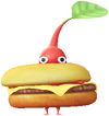 A Red Burger Place Decor Pikmin with Burger decor from Pikmin Bloom.