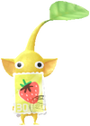 A Yellow Post Office Decor Pikmin with Stamp decor from Pikmin Bloom.