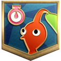 Clocking In. The badge shows a Red Pikmin looking up at a clock.