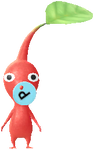 A Red Roadside Decor Pikmin with Sticker decor from Pikmin Bloom.