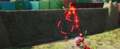 Red Pikmin destroying a dirt wall in Pikmin 4.