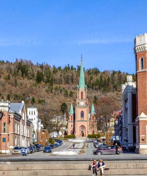 Krásný pohled na město Drammen