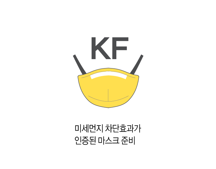 미세먼지 차단효과가 인증된 마스크 준비