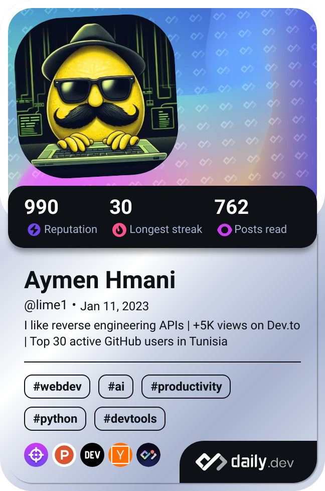 Aymen Hmani's Dev Card