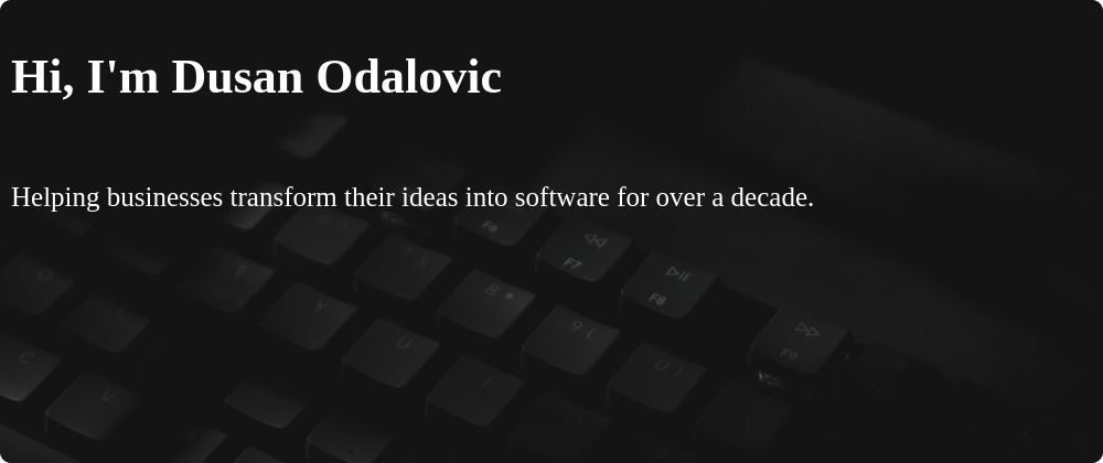 Dusan Odalovic GitHub page