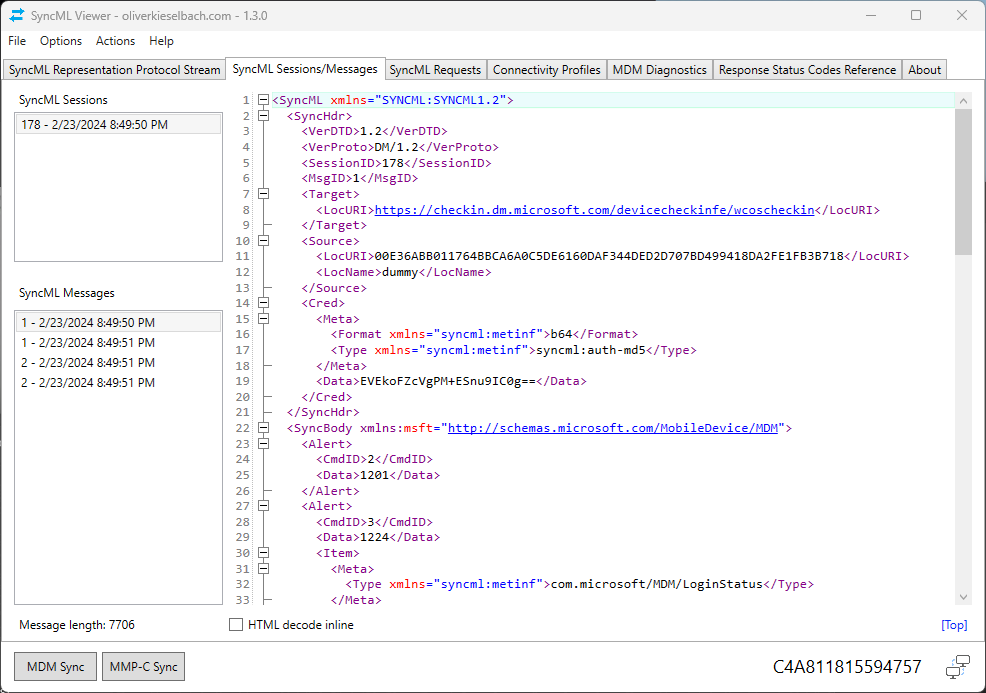 SyncML Viewer application