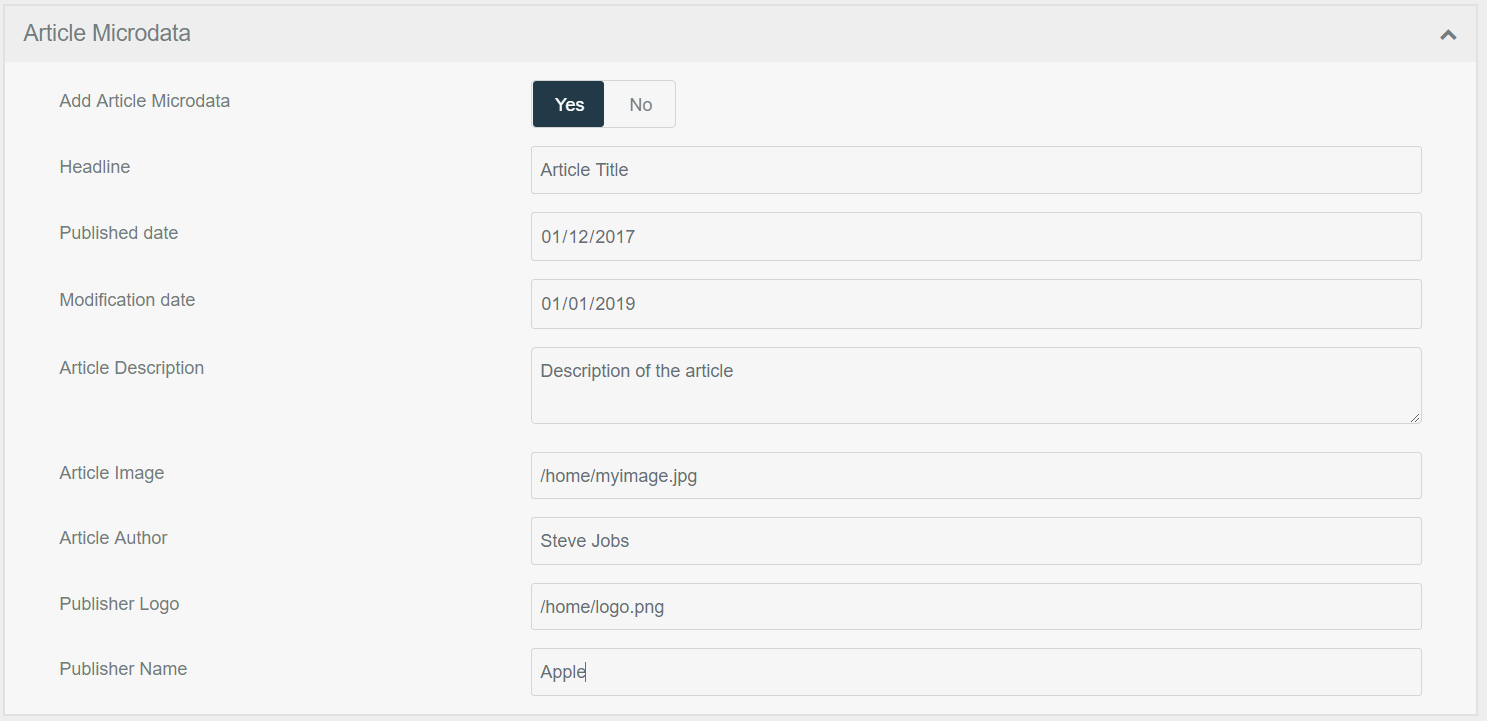 Article Microdata