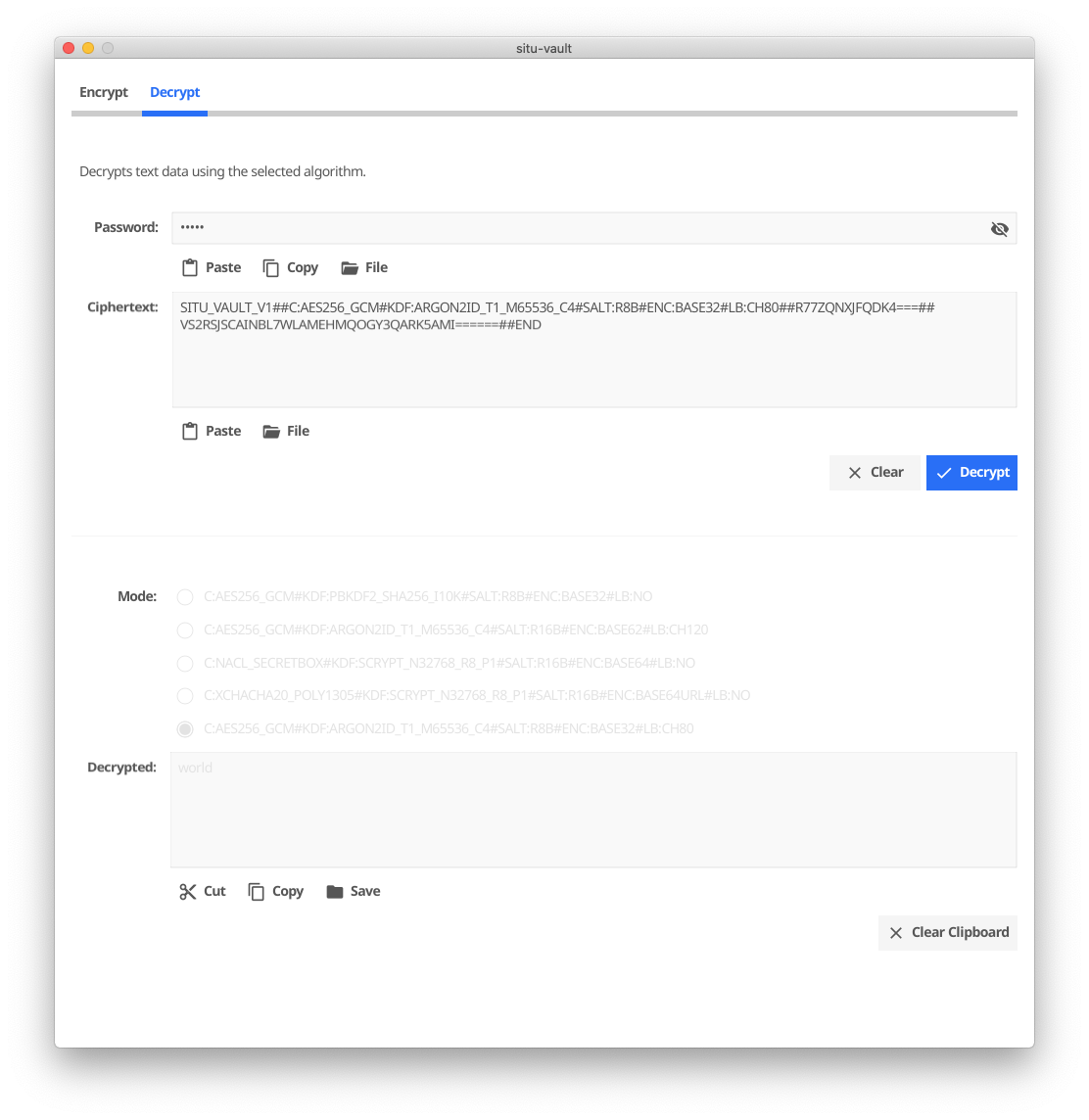 Decrypt GUI situ-vault