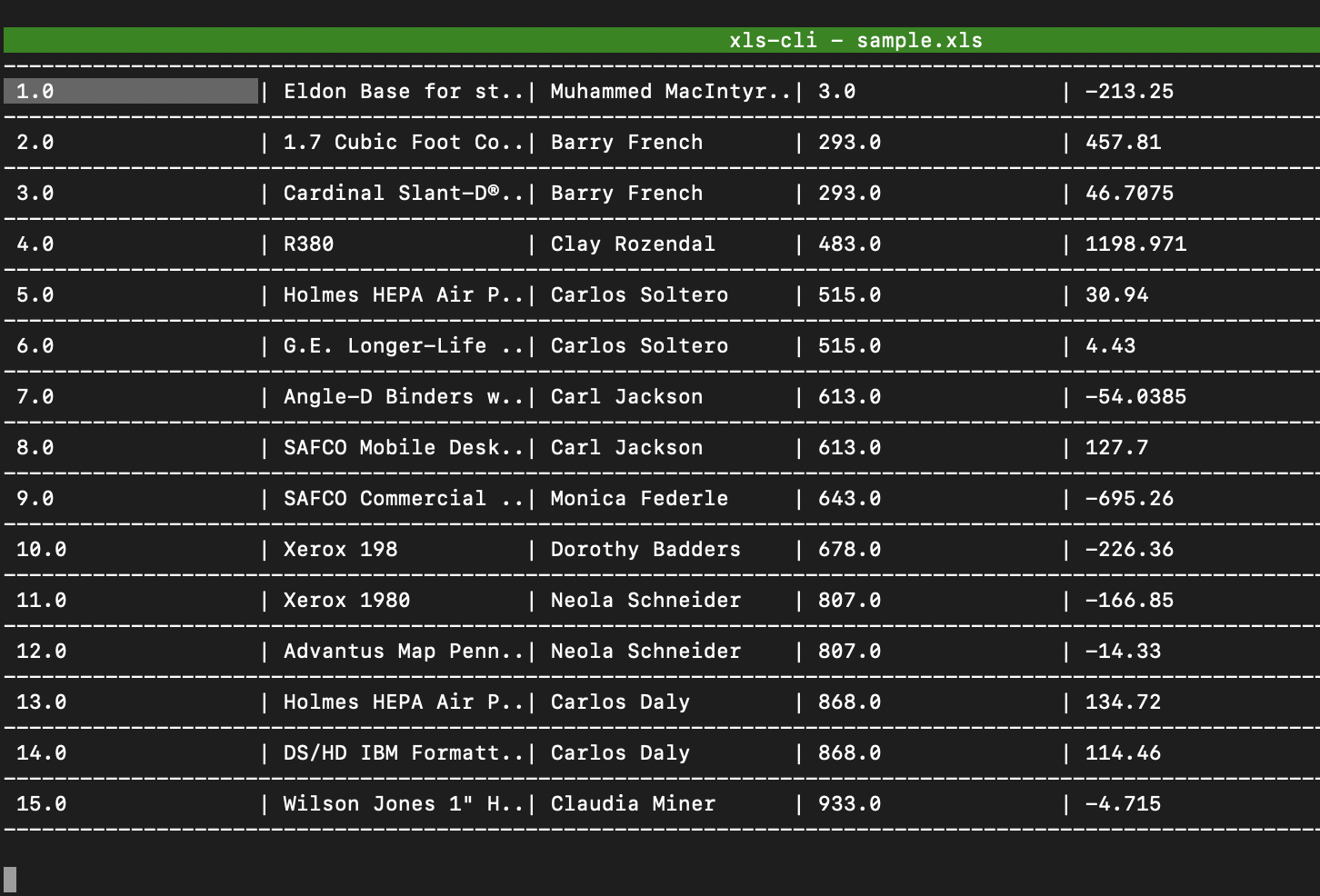 xls-cli