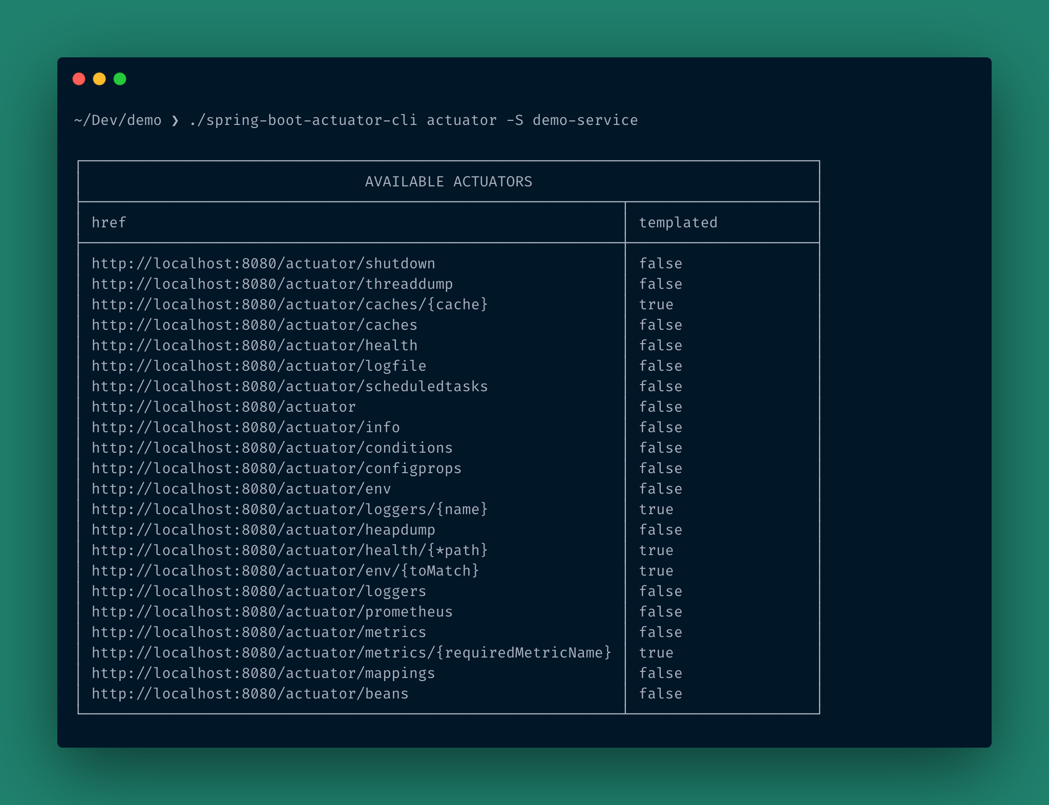 spring-boot-actuator-cli