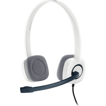 H150 Stereo Headset Dual plug computer headset with in-line controls - White