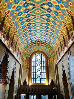 Photo of Guardian Building - Detroit, MI, US. Interior ceiling.