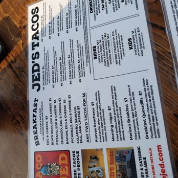 Taco Jeds Menu