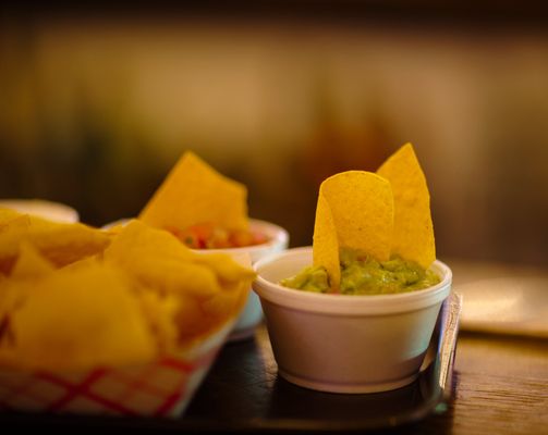 Photo of Taco Jed - Rochester, MN, US. chips and guacamole in small bowls